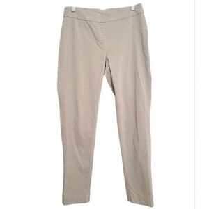 Slim-Sation by Multiples Women’s Pull-On Pants Size 12 Beige Tan Stretch Comfort